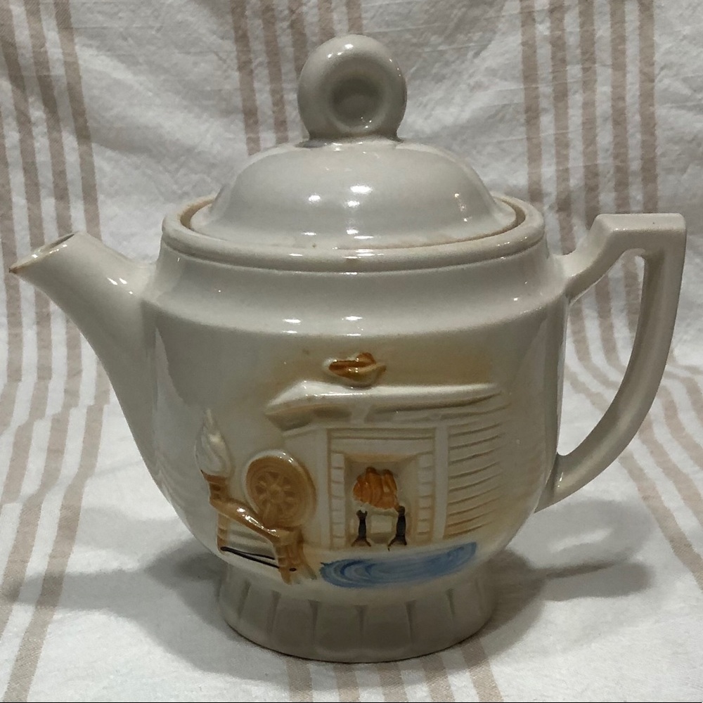 Vintage 1940 Porcelier Vitreous Tea Pot
